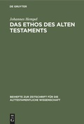 Cover: Das Ethos des Alten Testaments - De Gruyter