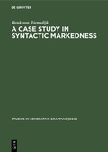 Cover: A case study In syntactic markedness - De Gruyter Mouton