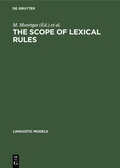 Cover: The scope of lexical rules - De Gruyter Mouton