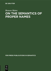Enlarge image Cover: On the Semantics of Proper Names - De Gruyter