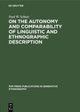 Cover: On the Autonomy and Comparability of Linguistic and Ethnographic Description - De Gruyter
