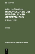 Cover: Handausgabe des B&uuml;rgerlichen Gesetzbuchs - De Gruyter