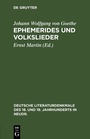 Cover: Ephemerides und Volkslieder - De Gruyter