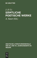 Cover: S&auml;mtliche poetische Werke - De Gruyter