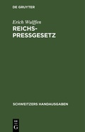 Cover: Reichs-Pressgesetz - De Gruyter