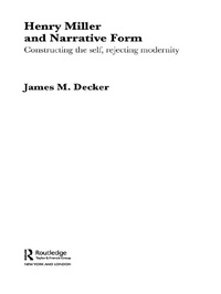 Enlarge image Cover: Henry Miller and Narrative Form - Routledge