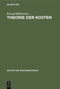 Abbildung von: Theorie der Kosten - De Gruyter