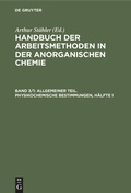 Cover: Allgemeiner Teil. Physikochemische Bestimmungen, H&auml;lfte 1 - De Gruyter