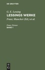Cover: Lessings Werke. Band 1 - De Gruyter