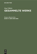 Cover: Sein und Sinn - De Gruyter