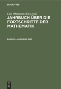 Cover: Jahrgang 1882 - De Gruyter
