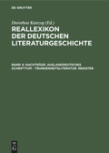 Cover: Nachtr&auml;ge: Auslanddeutsches Schrifttum - Trunkenheitsliteratur. Register - De Gruyter