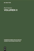 Cover: Volumen II - De Gruyter