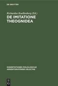 Cover: De Imitatione Theognidea - De Gruyter