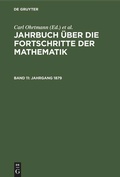 Cover: Jahrgang 1879 - De Gruyter