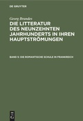 Cover: Die romantische Schule in Frankreich - De Gruyter