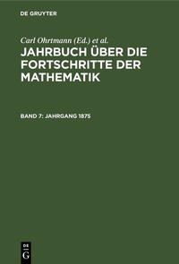 Abbildung von: Jahrgang 1875 - De Gruyter