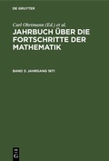 Cover: Jahrgang 1871 - De Gruyter