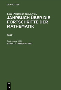 Abbildung von: Jahrgang 1890 - De Gruyter