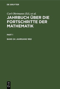Abbildung von: Jahrgang 1892 - De Gruyter