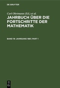 Cover: Jahrgang 1887 - De Gruyter