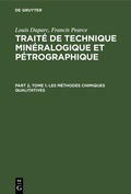 Cover: Les m&eacute;thodes chimiques qualitatives - De Gruyter