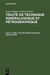 Enlarge image Cover: Les méthodes chimiques qualitatives - De Gruyter