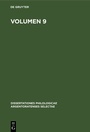 Cover: Volumen 9 - De Gruyter
