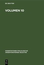 Cover: Volumen 10 - De Gruyter