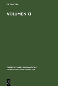 Cover: Volumen XI - De Gruyter