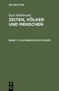 Cover: Culturgeschichtliches - De Gruyter