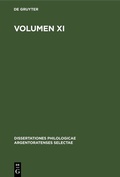 Cover: Volumen XI - De Gruyter