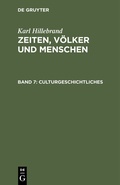 Cover: Culturgeschichtliches - De Gruyter