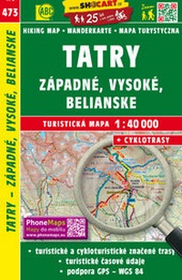 Abbildung von: Tatry - Západné, Vysoké, Belianské / Tatra - Westliche, Hohe, Belaer (Wander - Radkarte 1:40.000) - SHOCart