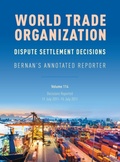 Cover: WTO Dispute Settlement Decisions: Bernan's Annotated Reporter - Bernan Press