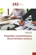 Cover: Propri&eacute;t&eacute;s caract&eacute;ristiques d'une fonction variance - &Eacute;ditions universitaires europ&eacute;ennes