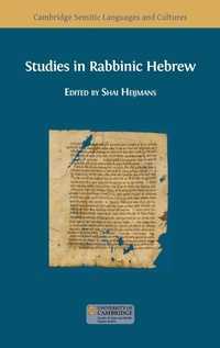 Enlarge image Cover: Studies in Rabbinic Hebrew - Open Book Publishers