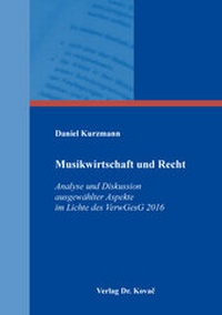 Abbildung von: Musikwirtschaft und Recht - Kovac, Dr. Verlag