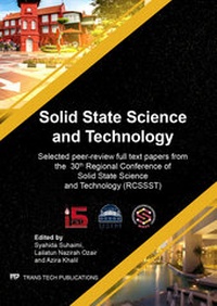 Enlarge image Cover: Solid State Science and Technology XXX - Trans Tech Publications Ltd