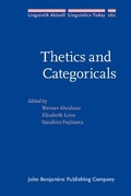 Cover: Thetics and Categoricals - John Benjamins Publishing Co