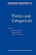 Cover: Thetics and Categoricals - John Benjamins Publishing Company