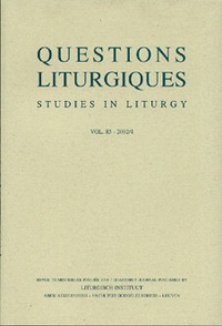 Abbildung von: Questions Liturgiques - Peeters