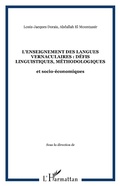 Cover: L'enseignement des langues vernaculaires : d&eacute;fis linguistiques, m&eacute;thodologiques - Editions L'Harmattan