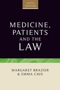 Cover: Medicine, Patients and the Law - Manchester University Press