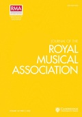 Cover: Journal of the Royal Musical Association - Cambridge University Press