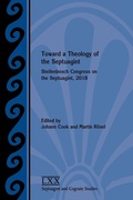 Cover: Toward a Theology of the Septuagint - Society of Biblical Literature