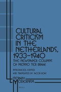 Cover: Cultural Criticism in the Netherlands, 1933-1940 - Brill