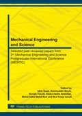 Cover: Mechanical Engineering and Science - Trans Tech Publications Ltd
