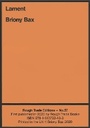 Cover: Lament - Briony Bax (RT#37) - Rough Trade Books