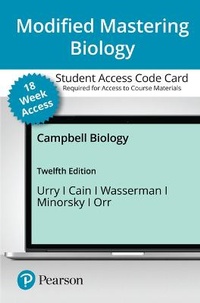 Enlarge image Cover: Modified Mastering Biology with Pearson Etext -- Access Card -- For Campbell Biology (18-Weeks) - Pearson